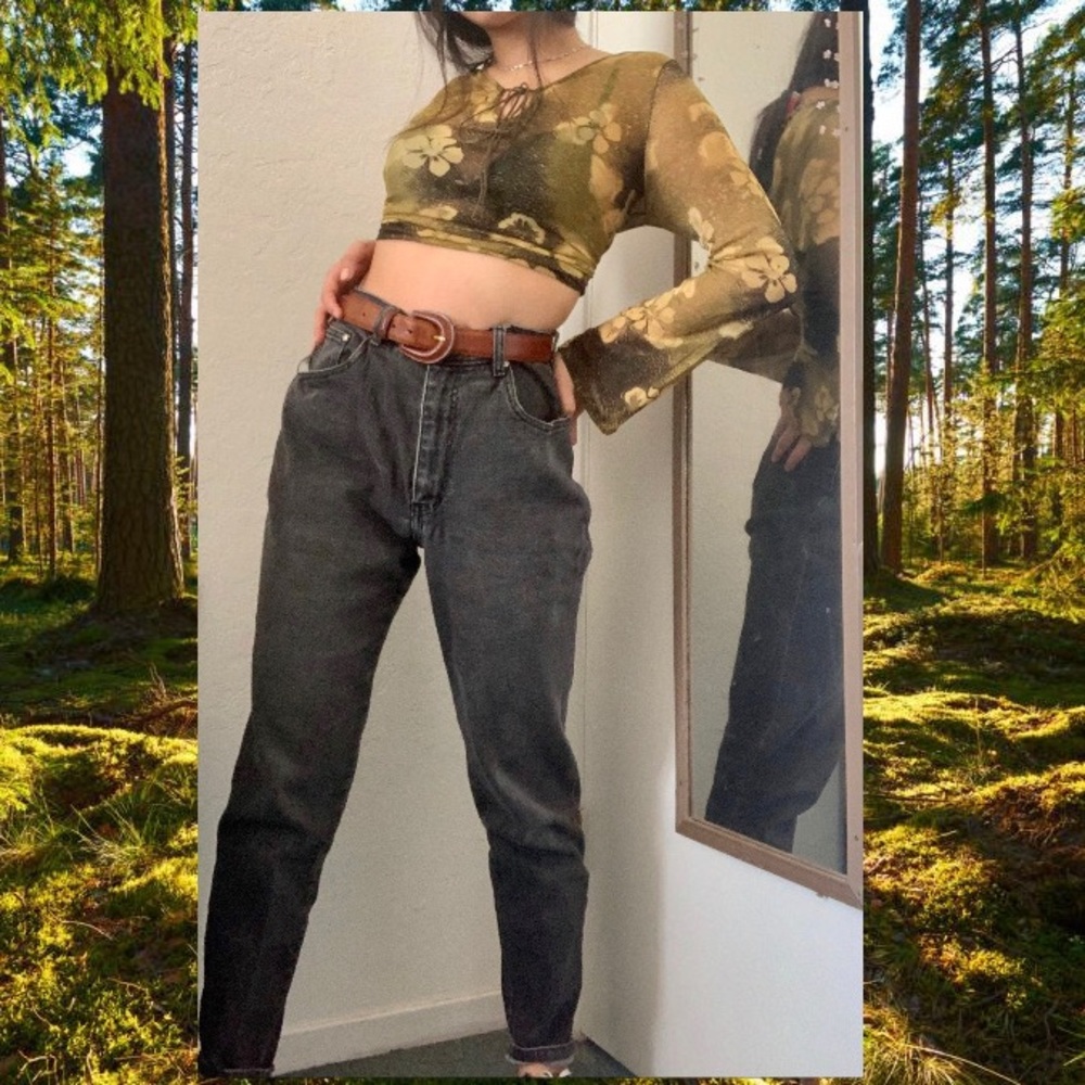 Authentic Vintage Rego Blacked Washed Mom Jeans